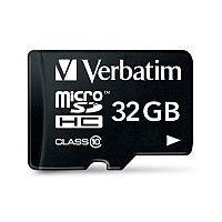 Verbatim Micro SDHC Card Including Adapter 32GB Black Ref 44083