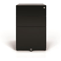 Tall Mobile Steel Pedestal Under Desk 3 Drawer 2 Stationery & 1 Filing Black Ref NWA52M7SSF-av1 Tall Mobile Steel Pedestal Under Desk 3 Drawer 2 Stationery & 1 Filing Black Ref NWA52M7SSF-av1