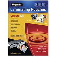 Fellowes Laminating Pouches 250 Micron A4 Ref 5307407 Pack of 100 Fellowes Laminating Pouches 250 Micron A4 Ref 5307407 Pack of 100