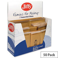 Jiffy Assorted Sizes Gold Padded Protective Envelopes 50 Pack