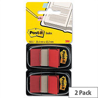 Post-it Red Index Flags 50 per Pack 25mm Pack 2 Post-it Red Index Flags 50 per Pack 25mm Pack 2