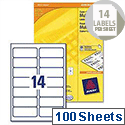 Avery 14 Per Sheet Multifunction Labels 105x42.3mm (1400 Labels) Avery 14 Per Sheet Multifunction Labels 105x42.3mm (1400 Labels)