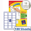 Avery L7161-100 Address Labels Laser 18 per Sheet 63.5x46.6mm White 1800 Labels Avery L7161-100 Address Labels Laser 18 per Sheet 63.5x46.6mm White 1800 Labels
