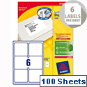Avery L7166-100 Address Labels Laser 6 per Sheet 99.1x93.1mm White 600 Labels Avery L7166-100 Address Labels Laser 6 per Sheet 99.1x93.1mm White 600 Labels