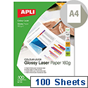 Apli Double Sided Laser Printer Photo Paper Glossy A4 160gsm (Pack of 100) Apli Double Sided Laser Printer Photo Paper Glossy A4 160gsm (Pack of 100)