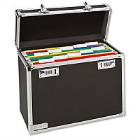 Leitz Vaultz Lockable Suspension File Case A4 Black and Chrome Leitz Vaultz Lockable Suspension File Case A4 Black and Chrome
