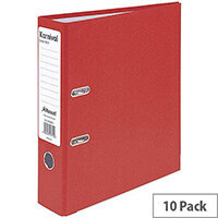 Rexel Karnival Red A4 70mm Lever Arch File Pack of 10 Rexel Karnival Red A4 70mm Lever Arch File Pack of 10