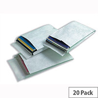 Tyvek 324x229x38mm Peel and Seal White Gusset Envelopes Pack of 20 Tyvek 324x229x38mm Peel and Seal White Gusset Envelopes Pack of 20