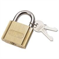 Draper Brass Cylinder Padlock Brass Body and Cylinder Plated Steel Shackle 2 Keys 50mm Draper Brass Cylinder Padlock Brass Body and Cylinder Plated Steel Shackle 2 Keys 50mm