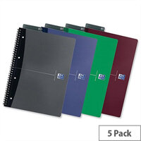 Oxford Office A4 Notebook Soft Cover Ruled 180 Pages Assorted Pack 5 Oxford Office A4 Notebook Soft Cover Ruled 180 Pages Assorted Pack 5