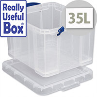 Plastic Storage Box 35 Litre Stackable Clear Really Useful Plastic Storage Box 35 Litre Stackable Clear Really Useful