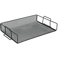 Office Mesh Letter Tray Stackable Side Load Portrait Landscape Scratch Resistant Black 5 Star