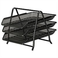 Osco 3 Tier Mesh Letter Tray Black Stackable Portrait Foolscap Osco 3 Tier Mesh Letter Tray Black Stackable Portrait Foolscap