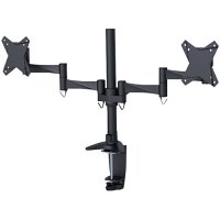 NewStar Full Motion Dual Desk Mount (clamp & grommet) for two 10-27" Monitor Screens, Height Adjustable - Black - Adjustable arm for 2 LCD displays - black - screen size: 10"-27" - desk-mountable NewStar Full Motion Dual Desk Mount (clamp & grommet) for two 10-27" Monitor Screens, Height Adjustable - Black - Adjustable arm for 2 LCD displays - black - screen size: 10"-27" - desk-mountable