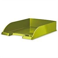 Leitz WOW Bright Letter Tray Stackable Glossy Metallic Green Pack 5 Leitz WOW Bright Letter Tray Stackable Glossy Metallic Green Pack 5