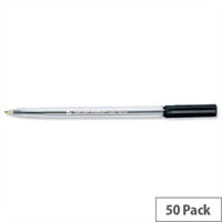 Ballpoint Pen Black Medium Clear Barrel Pack 50 5 Star Ballpoint Pen Black Medium Clear Barrel Pack 50 5 Star