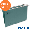 Foolscap Green Suspension File Pack 50 Heavyweight with Tabs and Inserts 5 Star Foolscap Green Suspension File Pack 50 Heavyweight with Tabs and Inserts 5 Star