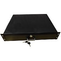 2U Lockable Draw 19" With Handle and Cylinder Lock Black 2U Lockable Draw 19" With Handle and Cylinder Lock Black