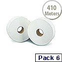 2Work Jumbo Dispenser Roll 2-Ply White 92mm x410 Metres 76mm Core Pack of 6 J27410 2Work Jumbo Dispenser Roll 2-Ply White 92mm x410 Metres 76mm Core Pack of 6 J27410