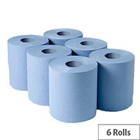 2Work Centrefeed Cleaning Paper Towels Rolls 2-Ply Blue 150m Pack of 6 C2B150 2Work Centrefeed Cleaning Paper Towels Rolls 2-Ply Blue 150m Pack of 6 C2B150
