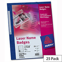 Avery Name Badge Kit Laser W86.5xH55.5mm L7418 25 Sheets Avery Name Badge Kit Laser W86.5xH55.5mm L7418 25 Sheets