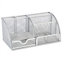 Mesh Large Desk Tidy Silver Scratch Resistant Osco Mesh Large Desk Tidy Silver Scratch Resistant Osco