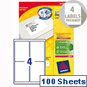 Avery L7169-100 Block Out Shipping Labels 4 per Sheet 139 x 99.1mm White 400 Labels Avery L7169-100 Block Out Shipping Labels 4 per Sheet 139 x 99.1mm White 400 Labels