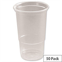 Disposable Plastic Pint Glasses Clear Tumbler Glasses (475ml) Pack of 50 Disposable Plastic Pint Glasses Clear Tumbler Glasses (475ml) Pack of 50