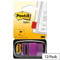 Post-it Index Flags Purple 50 per Pack 25mm Pack 12 Post-it Index Flags Purple 50 per Pack 25mm Pack 12