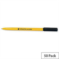 Ballpoint Pen Fine Black Yellow Barrel Pack 50 5 Star Ballpoint Pen Fine Black Yellow Barrel Pack 50 5 Star