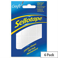 Sellotape Double Sided Sticky Foam Sticky Fixers 12 x 25mm 140 Pads Pack 6 Sellotape Double Sided Sticky Foam Sticky Fixers 12 x 25mm 140 Pads Pack 6
