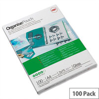 GBC Filex Organise Laminating Pouches Glossy A4 Oversize 250 Micron Pack 100 GBC Filex Organise Laminating Pouches Glossy A4 Oversize 250 Micron Pack 100