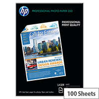 HP A4 Professional Laser Matt Photo Paper 200gsm Pack of 100 - for Color LaserJet Pro MFP M274, MFP M277; LaserJet Pro 400 M401, MFP M175, MFP M26 HP A4 Professional Laser Matt Photo Paper 200gsm Pack of 100 - for Color LaserJet Pro MFP M274, MFP M277; LaserJet Pro 400 M401, MFP M175, MFP M26