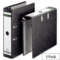 Leitz Suspension Lever Arch File 80mm Spine A4 Black Pack of 5 Leitz Suspension Lever Arch File 80mm Spine A4 Black Pack of 5