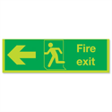 Safety Sign Niteglo Glow In The Dark Fire Exit Running Man Arrow Left 150x450mm PVC Safety Sign Niteglo Glow In The Dark Fire Exit Running Man Arrow Left 150x450mm PVC