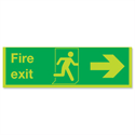 Safety Sign Niteglo Glow In The Dark Fire Exit Running Man Arrow Right 150x450mm PVC Safety Sign Niteglo Glow In The Dark Fire Exit Running Man Arrow Right 150x450mm PVC