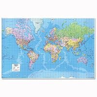 3D World Map Giant Unframed Map Marketing W1840 x H1200mm GWLD