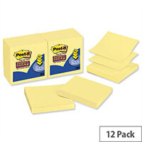 Post-it Super Sticky Z Notes 76x 76mm Canary Yellow Pack 12 Post-it Super Sticky Z Notes 76x 76mm Canary Yellow Pack 12