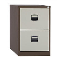2 Drawer Steel Filing Cabinet Lockable Brown & Cream Trexus By Bisley 2 Drawer Steel Filing Cabinet Lockable Brown & Cream Trexus By Bisley