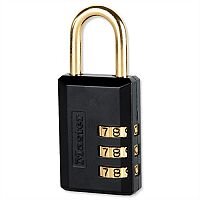 Securikey Combination Padlock 3 Digit Selectable 30mm Black Brass Shackle Securikey Combination Padlock 3 Digit Selectable 30mm Black Brass Shackle