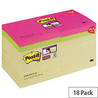 Post-it Super Sticky Notes Canary Yellow 76 x 76mm 90 sheet Pack of 18 654SS-P14CY+4C Post-it Super Sticky Notes Canary Yellow 76 x 76mm 90 sheet Pack of 18 654SS-P14CY+4C