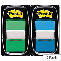 3M Post-it Index 1in 25mm 2 Pack Green/Blue 680-GB2 Pack 100 3M Post-it Index 1in 25mm 2 Pack Green/Blue 680-GB2 Pack 100