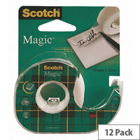 Scotch Magic Tape 19mm x 25m on Dispenser (Pack 12) 8-1925D Scotch Magic Tape 19mm x 25m on Dispenser (Pack 12) 8-1925D