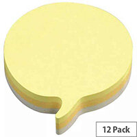 3M Post-it Diecut Cube Speech Bubble 225 Sheets Yellow Pack of 12 3M37917 3M Post-it Diecut Cube Speech Bubble 225 Sheets Yellow Pack of 12 3M37917