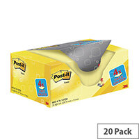 Post-it Notes 38 x 51mm Canary Yellow Value Pack of 20 653CY-VP20 Post-it Notes 38 x 51mm Canary Yellow Value Pack of 20 653CY-VP20