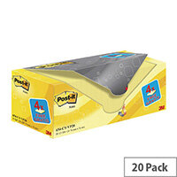 Post-it Notes 76 x 76mm Canary Yellow Value Pack of 20 654CY-VP20 Post-it Notes 76 x 76mm Canary Yellow Value Pack of 20 654CY-VP20