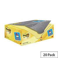 Post-it Notes 76 x 127mm Canary Yellow Value Pack of 20 655CY-VP20 Post-it Notes 76 x 127mm Canary Yellow Value Pack of 20 655CY-VP20