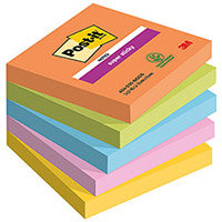 Post-it Super Sticky Notes Boost 76x76mm 90 Sheet Pack of 5 7100258933 Post-it Super Sticky Notes Boost 76x76mm 90 Sheet Pack of 5 7100258933