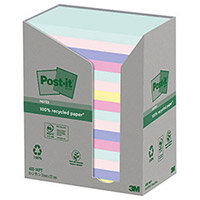 Post-it Recycled Ast Colour 76x127mm 100 Sheet Pack of 16 7100259665 Post-it Recycled Ast Colour 76x127mm 100 Sheet Pack of 16 7100259665