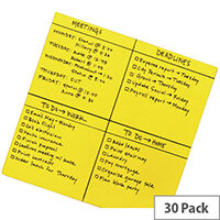 Post-it Super Sticky Yellow Big Notes 279 x 279mm Pack of 30 BN11-EU Post-it Super Sticky Yellow Big Notes 279 x 279mm Pack of 30 BN11-EU